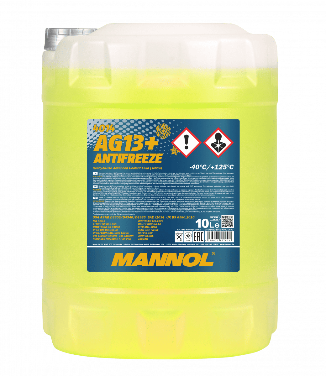 Антифриз MANNOL Antifreeze AG13+ (-40 °C) Advanced, 10л (MN4014-10)